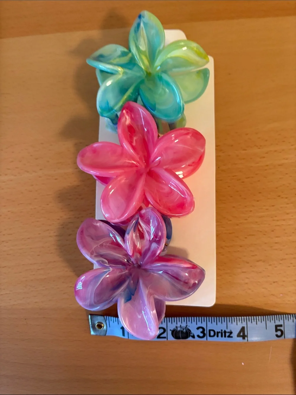 Charles & Keith Swirled Flower Hair Clips in Pink, Purple & Green